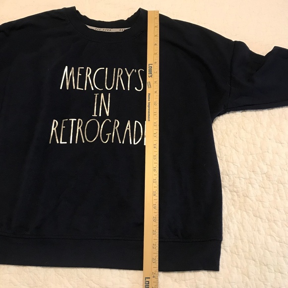 Rae Dunn long sleeve lightweight black “Mercury’s in Retrograde.” sweatshirt (M) - Picture 7 of 14